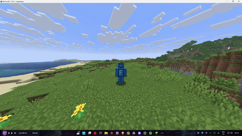 In-game cosmetics shown on a player