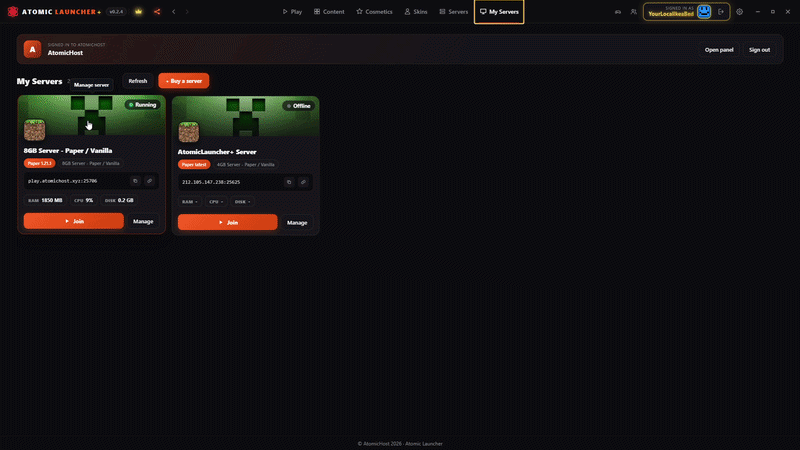 Creating and managing a server